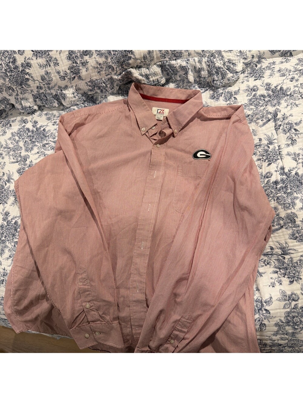 Cutter & Buck Long Sleeve Button Up Shirt with Georgia Bulldog Emblem Size XXL